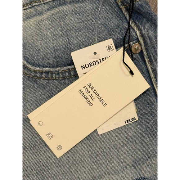 7 For All Mankind Monroe Shorts Women’s 26 Distressed Denim Cutoff Raw Hem NWT - Picture 10 of 10